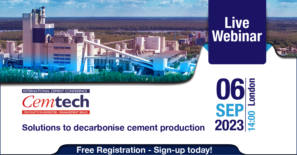 Cemtech Live Webinar: Solutions to decarbonise cement production