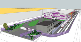 Diagram of Hope's new sate-of-the-art depot in East London