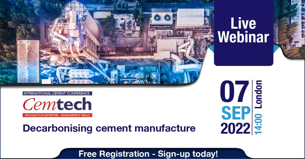 Cemtech Live Webinar - Decarbonising cement manufacture 