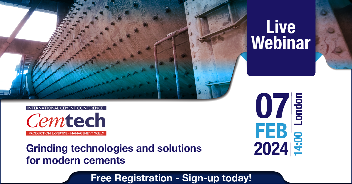 Cemtech Live Webinar: Grinding technologies and solutions for modern cements