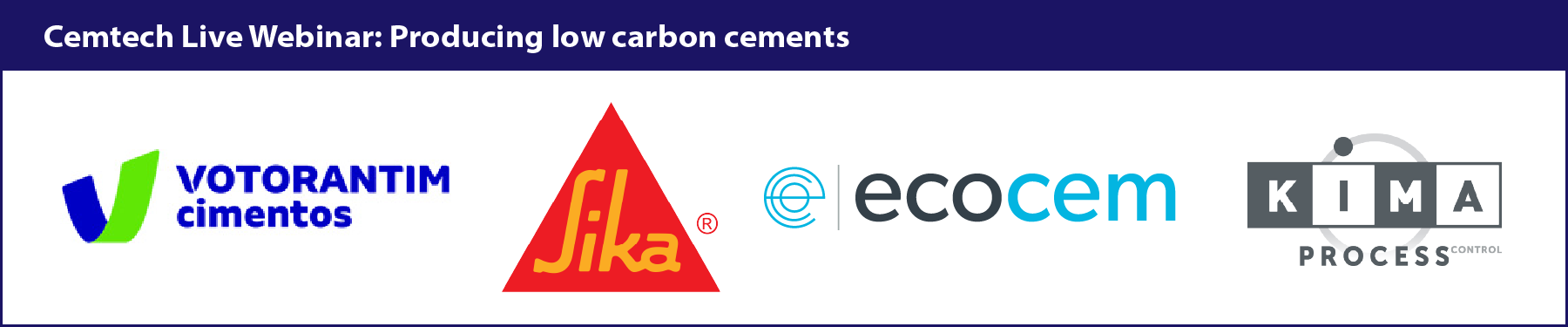 Cemtech Live Webinar: Low carbon cements sponsoring companies
