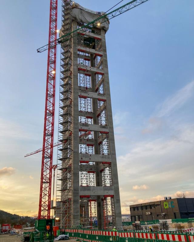 Scherr+Klimke AG build 60m Catch4climate preheater tower in Germany
