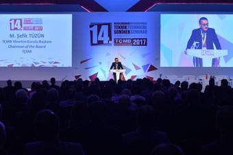 M Sefik Tüzün, TCMB Chairman, welcomes delegates to the conference