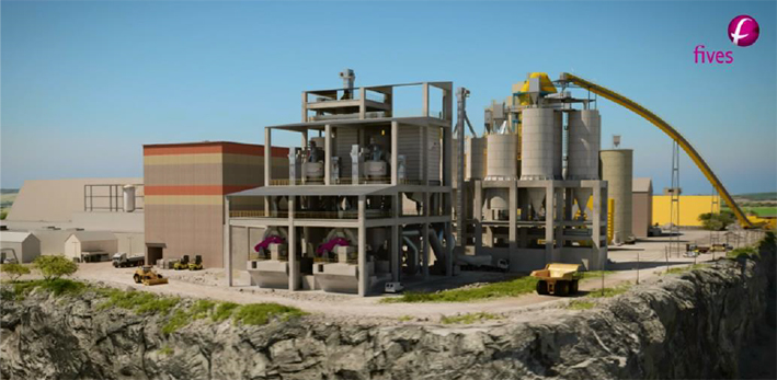 3D view of the cement grinding workshop