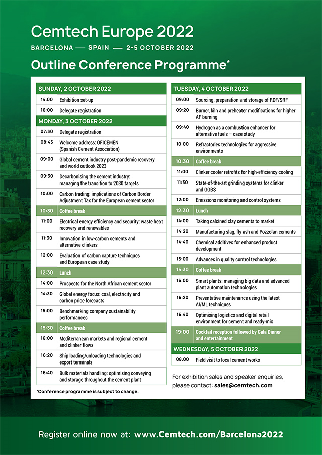 Cemtech Europe 2022 Conference Programme