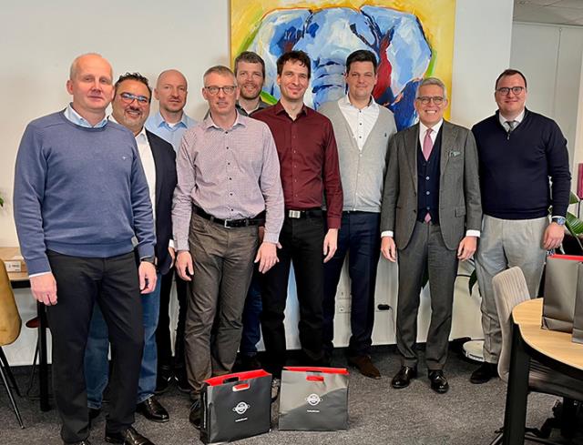 Bedeschi staff celebrate the new materials handling excellence centre in Germany