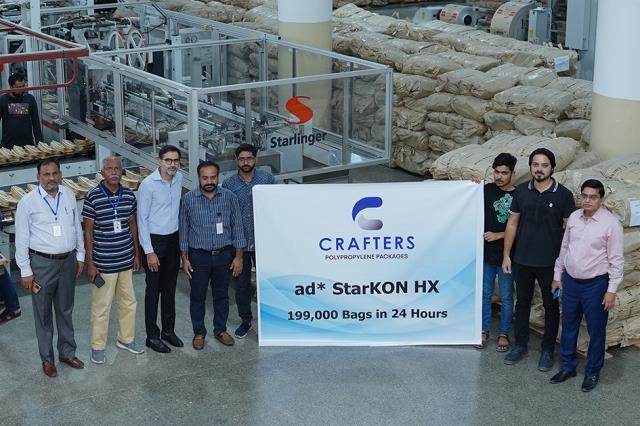 Crafters Polypropylene Packages (PVT) Ltd has achieved an unprecedented production record by producing 199,000 AD*STAR® block bottom sacks in 24 hours
