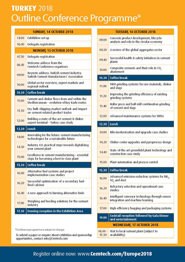Cemtech Middle East & Africa (MEA) 2018 Conference Programme