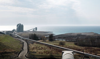 Lake Ontario is a vital link in bringing coal and gypsum to the plant. The vast majority of cement and clinker is also transported by ship. Over half of all production from the Bowmanville plant moves by ship to the USA.