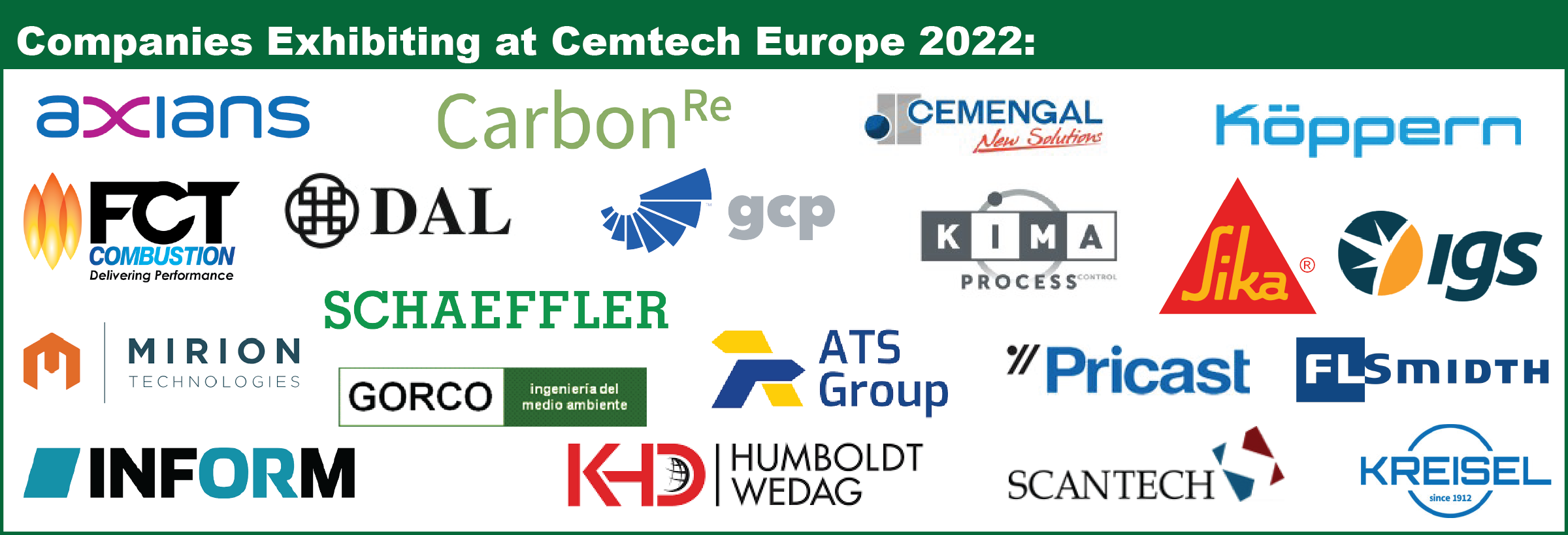 Cemtech Europe 2022 Exhibitors and Sponsors